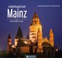 Text: "Landeshauptstadt Mainz, deutsch english français, Fernando Baptista (Fotos) | Stefan Fiuk (Texte)."  
Abgebildet ist eine beleuchtete Kathedrale bei Nacht.