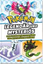 "LEGENDÄR UND MYSTERIÖS: Das Lexikon der legendären und mysteriösen Pokémon" auf einem bunten Cover mit Pokémon-Illustrationen.