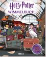 "Harry Potter Wimmelbuch", "ERKUNDE MAGISCHE ORTE IN DER ZAUBERWELT!". Roter Zug, Eule, Gepäck, Menschen am Bahnhof.