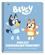 "BLUEY. ENDLICH KINDERGARTENKIND! Mein Erinnerungsalbum für den Kindergarten." Illustration von zwei cartoonartigen Hunden.