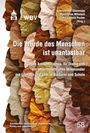 „Die Würde des Menschen ist unantastbar.“ Verschiedene bunte Papierprofile im Profil übereinander geschichtet.