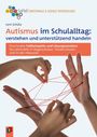 "Autismus im Schulalltag: verstehen und unterstützend handeln" von Leni Schütz. Hände mit rotem Faden geflochten.
