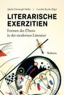 Text: Literarische Exerzitien, Formen des Übens in der modernen Literatur. Unten geometrische, bunte Formen.