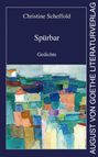 Christine Scheffold, Spürbar, Gedichte. Abstraktes, farbiges Gemälde mit quadratischen Formen, blauer Rand.