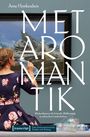 Titel: Metaromantik. Untertitel: Rückenfiguren als kritische Bildformeln in arktischen Landschaften. Eine Frau mit Blumenmuster trinkt aus einer Flasche und betrachtet ein Gemälde mit Eisschollen. Logos unten.