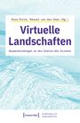 „Virtuelle Landschaften“ in großer blauer Schrift; darunter: „Raumerkundungen an der Grenze des Screens“, blaue Konturlinien.