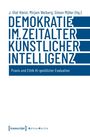 Titel: "Demokratie im Zeitalter künstlicher Intelligenz". Untertitel: "Praxis und Ethik KI-gestützter Evaluation".