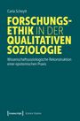 "Forschungsethik in der qualitativen Soziologie" von Carla Scheytt. Dunkelgrüner Hintergrund, gelbe und weiße Schrift.