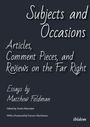 Matthew Feldman: Subjects and Occasions, Buch