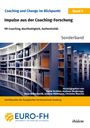 "Coaching und Change im Blickpunkt. Impulse aus der Coaching-Forschung. Regale mit Büchern. Euro-FH Logo unten."