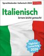 Tiziana Stillo: Italienisch Sprachkalender 2024. In nur 10 Minuten täglich Grundkenntnisse verbessern mit dem Tisch-Kalender zum Aufstellen oder Aufhängen. Tageskalender mit kurzen Sprachlektionen, KAL