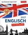„Sprachkalender Englisch 2027“, „Bestseller seit über 40 Jahren“, Union Jack, Skyline von London mit Big Ben und Tower Bridge.