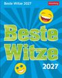 "Beste Witze 2027", darunter zwei lachende gelbe Emoji, eines mit Tränen und eines mit Sternen in den Augen.