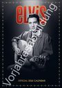 Text: "elvis", "Vorjahresabildung", "OFFICIAL 2026 CALENDAR". Schwarz-Weiß-Foto eines Mannes mit Gitarre.