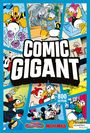 Text: "Comic Gigant", "800 Seiten!", "Lustiges Taschenbuch", "Micky Maus", "Egmont". Bunte Comic-Collage mit Disney-Figuren.