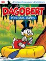 „Entenhausen-Edition, Dagobert von Carl Barks“. Illustration von Dagobert Duck, paddelt in einem Gummiboot im Dschungel.