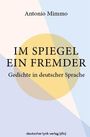 Titel: "IM SPIEGEL EIN FREMDER". Autor: Antonio Mimmo. Farbenfrohe geometrische Formen im Hintergrund.