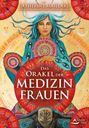 Text: "Das Orakel der Medizin Frauen". Eine Frau mit blauem Haar hält ein buntes Muster. Unten ist eine Schildkröte.