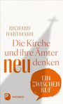 Text: "RICHARD HARTMANN, Die Kirche und ihre Ämter neu denken, EIN ZWISCHENRUF". Logo: "PATMOS". Schatten eines Kreuzes.