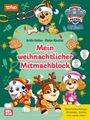 Cover mit fröhlichen Hunden, die weihnachtlich gekleidet sind. Text: "Mein weihnachtlicher Mitmachblock".