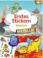 : Erstes Stickern Metallic - Drachen, Buch