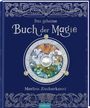 „Das geheime Buch der Magie“, „Merlins Zauberkunst“. Illustration: magisches Rad mit Tieren und mystischen Symbolen.