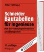Albert (Hrsg.), Schneider Bautabellen für Ingenieure, 27. Auflage, Reguvis. Rotes Buchcover mit Registertabs.