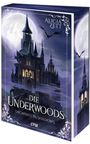 „Alicia Zett“, „Die Underwoods: Drowned in Shadows“. Illustration eines gotischen Schlosses bei Vollmond.