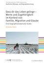 „Dass dir das Leben gelinge – Werte und Zugehörigkeit“, Rebekka Hahn. Unten ein Mann und Kind auf schneebedecktem Feld.