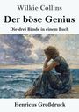 "Der böse Genius", "Die drei Bände in einem Buch". Gemälde: Frau am Ufer blickt nachdenklich aufs Meer.