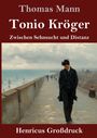 "Thomas Mann, Tonio Kröger, Zwischen Sehnsucht und Distanz, Henricus Großdruck. Illustration: junge Person auf Promenade."
