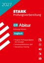 2027 STARK Prüfungs­vorbereitung G9 Abitur Schleswig-Holstein Englisch. Rot-blaues Design mit Symbolen.