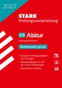 2027 STARK Prüfungsvorbereitung G9 Abitur, Mathematik gA/eA, Schleswig-Holstein. Rotes Design mit stilisierten Icons.