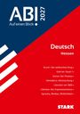 ABI 2027, Auf einen Blick, Deutsch, Hessen. Autoren wie Kleist, Goethe. Rote und blaue Bereiche mit grafischen Elementen.