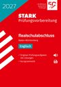Roter Hintergrund, oben "2027", "STARK Prüfungsvorbereitung", "Realschulabschluss Baden-Württemberg Englisch".
