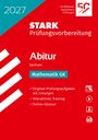 2027 STARK Prüfungsvorbereitung Abitur Sachsen Mathematik GK, drei weiße Streifen, roter Hintergrund, Jubiläumslogo.