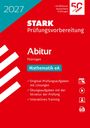 Text: 2027, STARK Prüfungsvorbereitung, Abitur Thüringen, Mathematik eA. Rotes Cover mit weißen Texten und Symbolen.