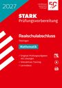 Text: "2027, STARK Prüfungsvorbereitung, Realschulabschluss Thüringen, Mathematik." Rotes Design mit weißen Balken.