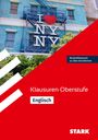 Text: "Musterklausuren zu allen Kernthemen", "Klausuren Oberstufe", "Englisch", "STARK".  
Ein Gebäude mit "I ♥ NY" Zeichen.