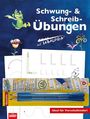 „Schwung- & Schreibübungen mit Tabaluga“, ideal für Vorschulkinder. Enthält Bleistifte und Vorlagen zum Nachzeichnen.