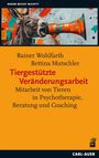 "Reden reicht nicht!? Tiergestützte Veränderungsarbeit" von Rainer Wohlfarth, Bettina Mutschler. Buntes Gemälde eines Esels.