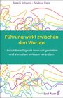 Titel: Führung wirkt zwischen den Worten. Bunte wellenartige Linien, grüner Hintergrund mit weißem Text.