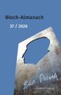 "Bloch-Almanach 37 / 2026, AISTHESIS VERLAG." Ein Metall-Schnittprofil eines Kopfes auf blauem Hintergrund.