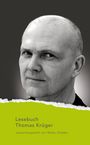 Text: "Lesebuch Thomas Krüger, zusammengestellt von Walter Gödden." Schwarz-weiß Porträt eines Mannes mit kahlgeschorenem Kopf.