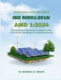 OPERATIONAL CONTROL UNDER ISO 50001:2018/AMD 1:2024. Solarzellen und Windräder auf schwebendem Erdstück.