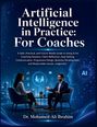 Text: "Artificial Intelligence in Practice: For Coaches." Illustration: Zwei Personen in Sesseln, umgeben von digitalen Symbolen.