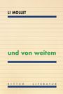 "LI MOLLET" oben, "und von weitem" in Grün, "RITTER LITERATUR" unten. Hellbeiger Hintergrund mit Linien.
