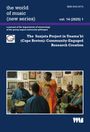 Oben steht: "the world of music (new series) vol. 14 (2025) 1." Unten sieht man Menschen in bunter Kleidung, die musizieren.