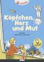„Köpfchen, Herz und Mut“ von Astrid Ulm. Kind und Katze schauen aus dem Fenster, Astronaut auf Mond.