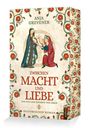 Titel: "Zwischen Macht und Liebe – Der Weg der Äbtissin von Essen". Buchumschlag mit mittelalterlicher Illustration.